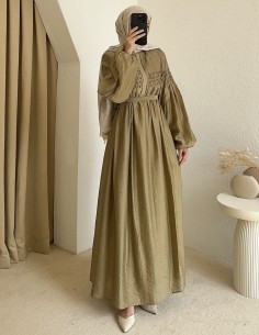 157 asel elbise - yeşil
