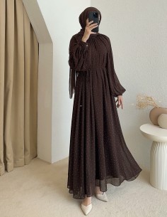 Kb5146 mocha elbise -...