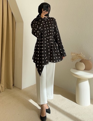 8345 puantiyeli tunik - siyah