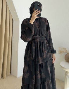 7788 kat kat elbise -Siyah 2