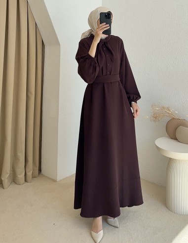 2348 lora elbise - Bordo