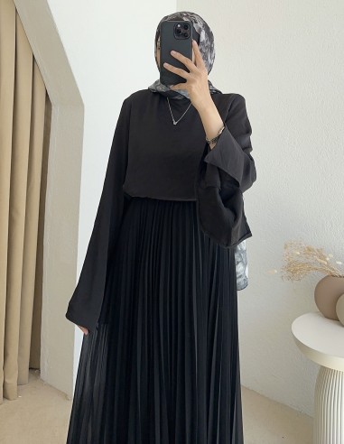 7325 piliseli etek - siyah