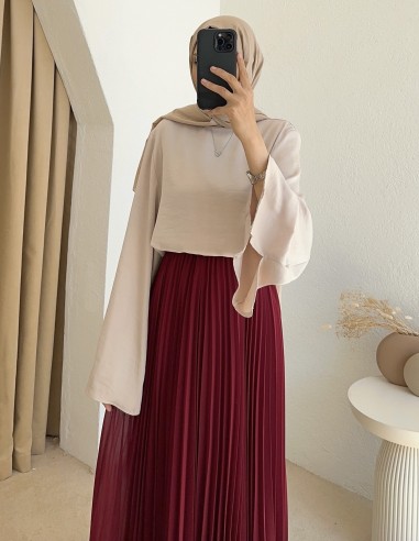 7325 piliseli etek - kırmızı