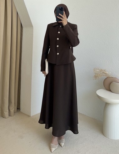 3009 ceket takım -kahverengi