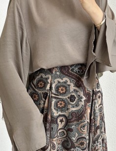 1105 desenli etek -yeşil 2