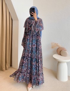 51175 çiçek desenli elbise...