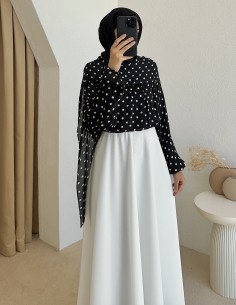 3256 puantiyeli bluz - siyah
