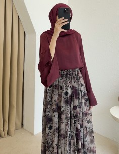 1011 desenli etek - mürdüm 2