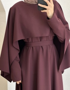 8011 pelerinli elbise - mürdüm 2