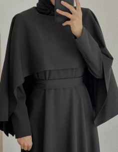 8011 pelerinli elbise - siyah 2