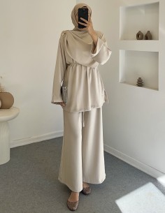 hy26119 yakalı takım - bej