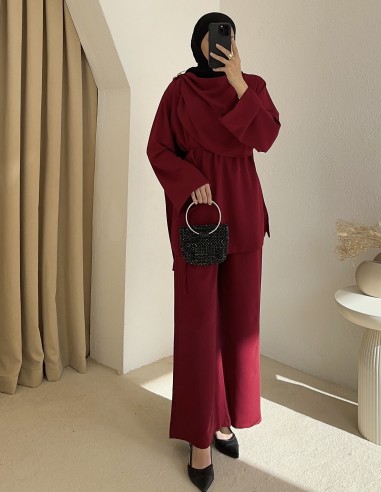 hy26119 yakalı takım - Bordo