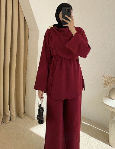 hy26119 yakalı takım - Bordo