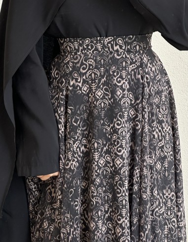 7333 desenli etek - Siyah