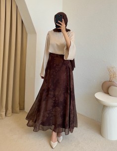 54124 çiçek desenli etek -...