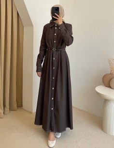 61587 kemerli kot elbise -...