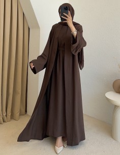 52157 kuşaklı abaya -...