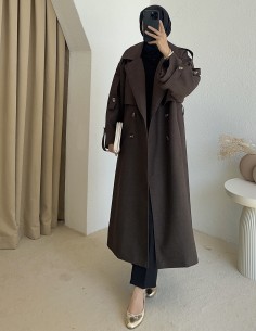 26007 trençkot - Kahverengi