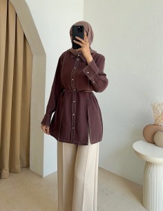 Hy25075 tencel tunik - mürdüm 2