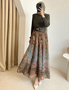 9039 Etnik desen kemerli...
