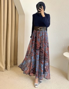 9039 Etnik desen kemerli...