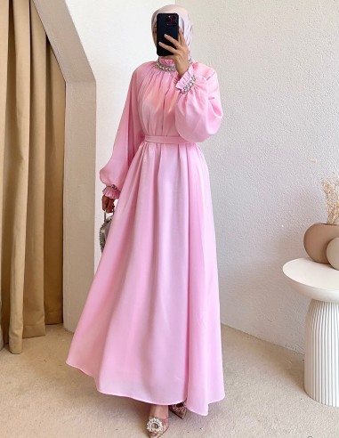 560 mocha elbise - pembe