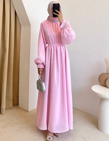 560 mocha elbise - pembe