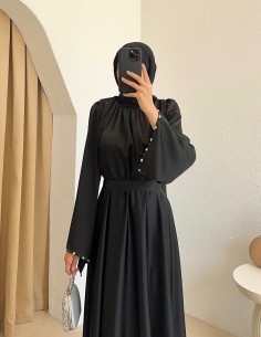 4860 saten taşlı elbise -... 2