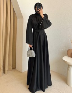 4860 saten taşlı elbise -...
