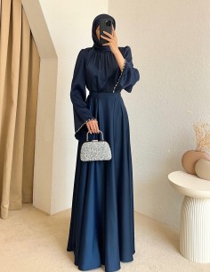 4860 saten taşlı elbise...