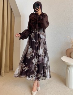 9044 elfida takım - kahverengi