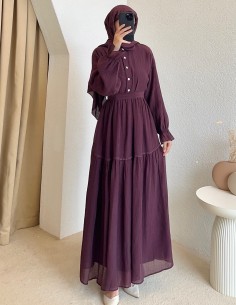 7544 lara elbise - mürdüm