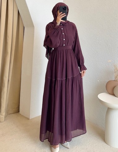 7544 lara elbise - mürdüm