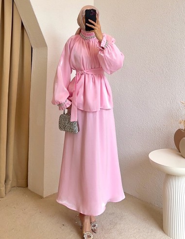 1072 rose ışıltılı takım -Pembe