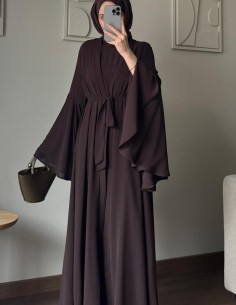 52192 Sahra abaya -Kahverengi