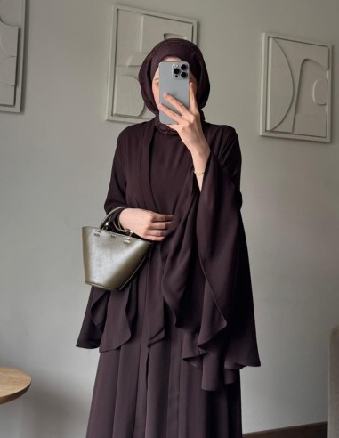52192 Sahra abaya -Kahverengi