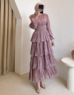 4926 kat kat elbise - pembe