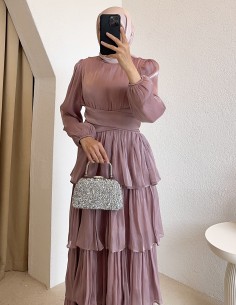 4926 kat kat elbise - pembe 2