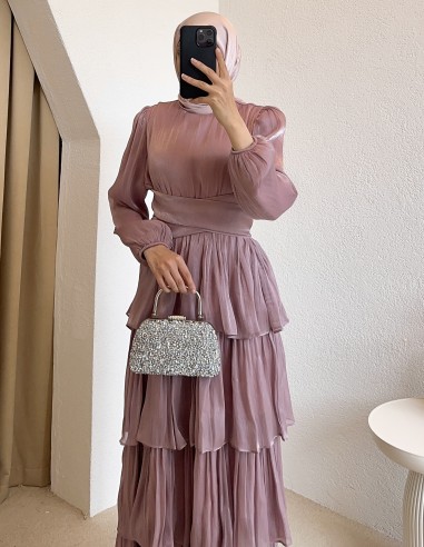 4926 kat kat elbise - pembe