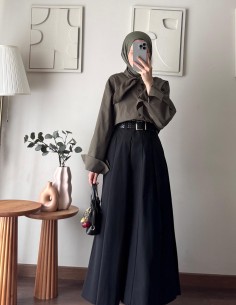 1104 Retro Kemerli poplin...