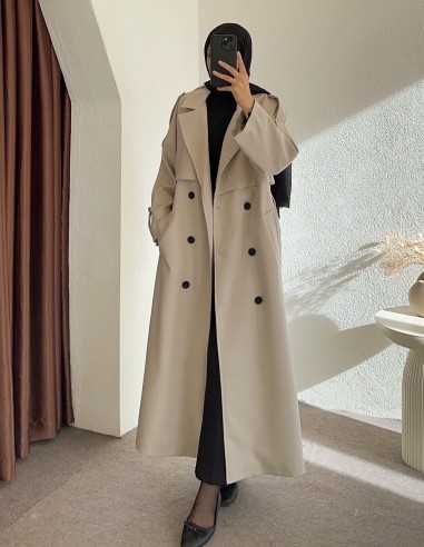 7589 oversize trençkot - taş