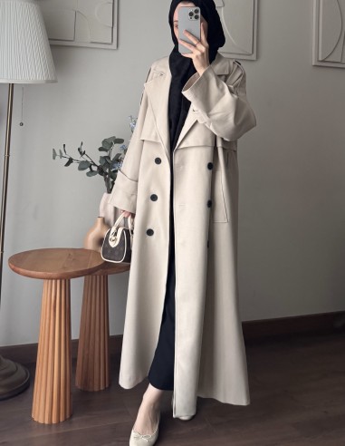 7589 oversize trençkot - taş