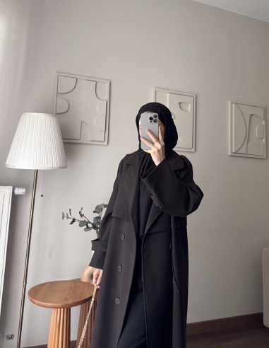 7589 Oversize Trenckot acı kahve