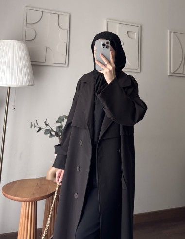 7589 Oversize Trenckot acı kahve