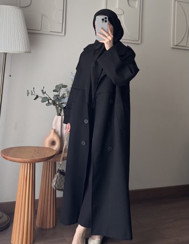 7589 Oversize Trenckot | Siyah