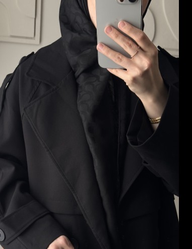 7589 Oversize Trenckot | Siyah