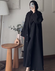 7589 Oversize Trenckot | Siyah
