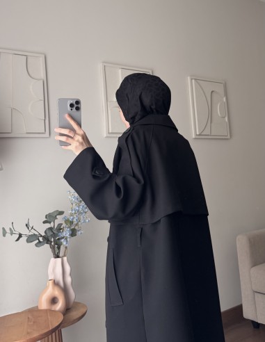 7589 Oversize Trenckot | Siyah