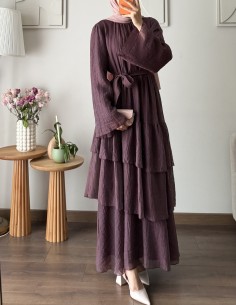 388 mora elbise - mor