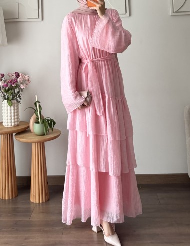 388 mora elbise - pembe